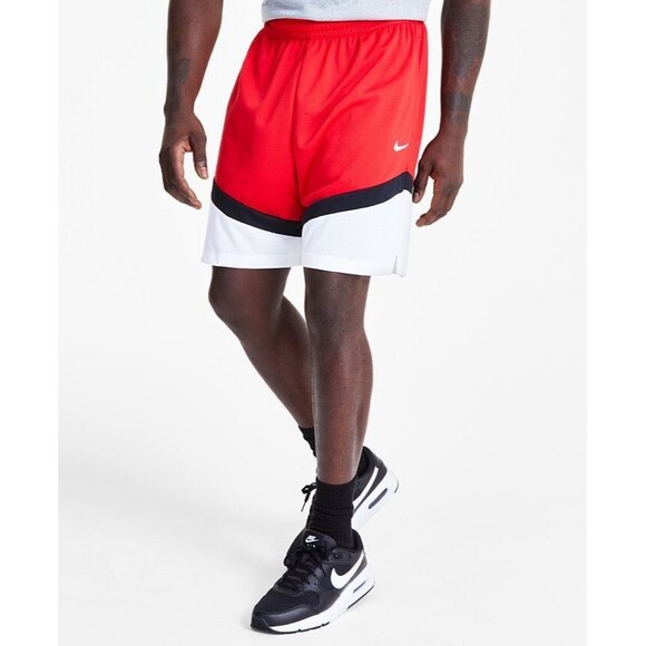 Nike Icon Men's Dri-FIT Drawstring 8" Basketball moisture wicking Shorts Red S - Picture 1 of 7